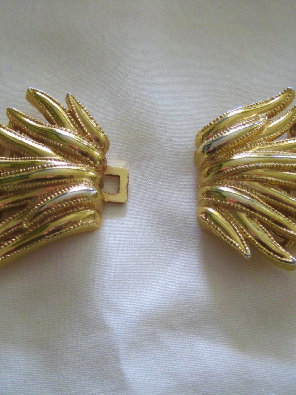 Vintage 80's Signed Cauluni Gold Tone Women Spike Belt Buckle.